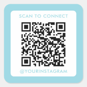 modern scan to connect marketing scannable qr code square sticker