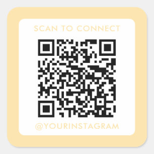 modern scan to connect scannable marketing qr code square sticker