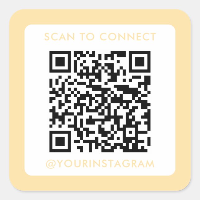 modern scan to connect scannable marketing qr code square sticker (Front)