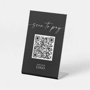 Modern Scan to Pay QR Code Pedestal Sign