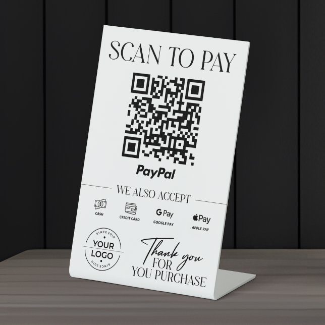 Modern Scan to Pay Sign PayPal (Creator Uploaded)