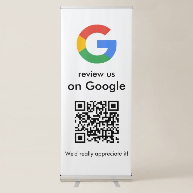 Modern Scan to Review Google QR Code Business Sign (Front)