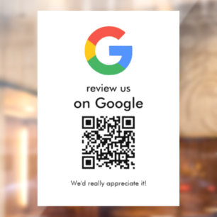 Modern Scan to Review Google QR Code Business Sign