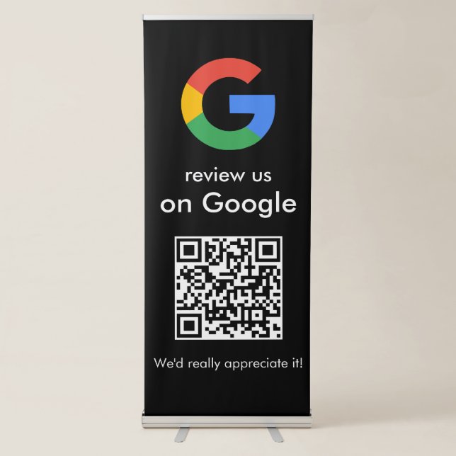 Modern Scan to Review Google QR Code Business Sign (Front)
