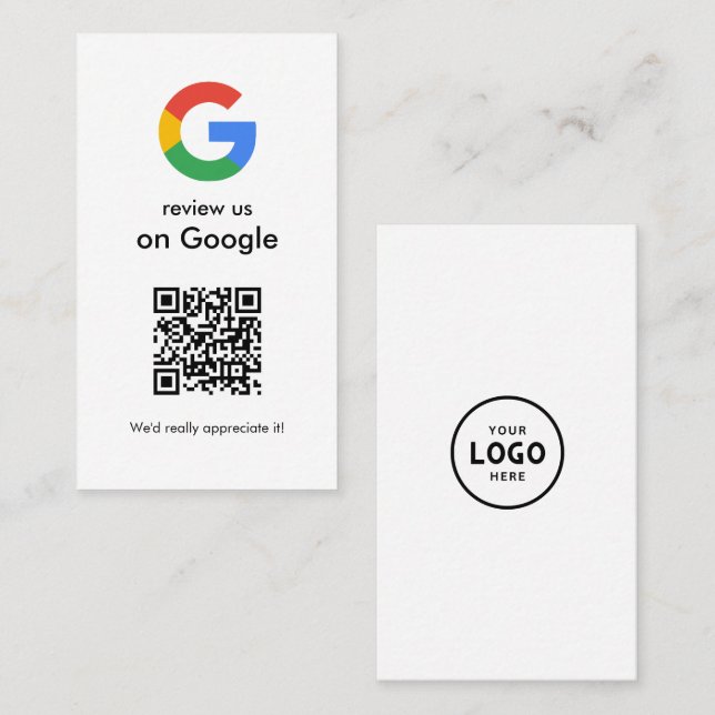 Modern Scan to Review Google QR Code Business Sign Card (Front/Back)