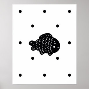 Modern scandi  Fish and spots arrows nursery Poster