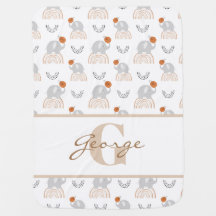 Modern scandi rainbow and elephants personalised