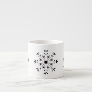 Modern Scandinavian Christmas Snowflake Espresso Cup