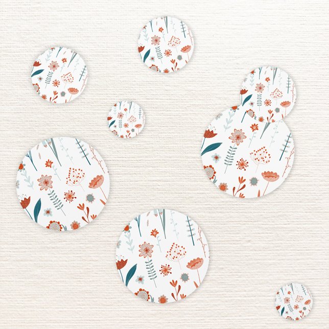 Modern Scandinavian Floral Confetti (Scandinavian floral modern table confetti)