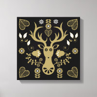 Modern Scandinavian Folk Art Deer