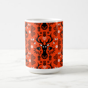 Modern Scandinavian Folk Art Deer Coffee Mug