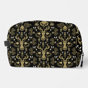 Modern Scandinavian Folk Art Deer Dopp Kit