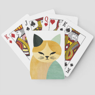 Modern Scandinavian Minimalist Geometric Cat Playing Cards