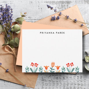 Modern Scandinavian Watercolor Flowers  Card