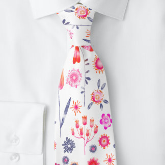 Modern Scandinavian Wild Flower Tie