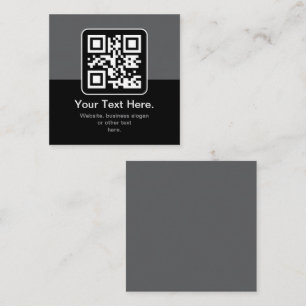 Modern Scannable QR Code   Black Grey & White Enclosure Card