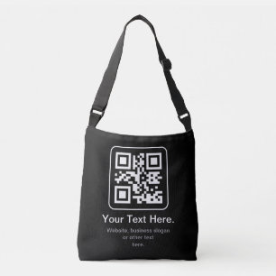 Modern Scannable QR Code Black White & Grey Crossbody Bag