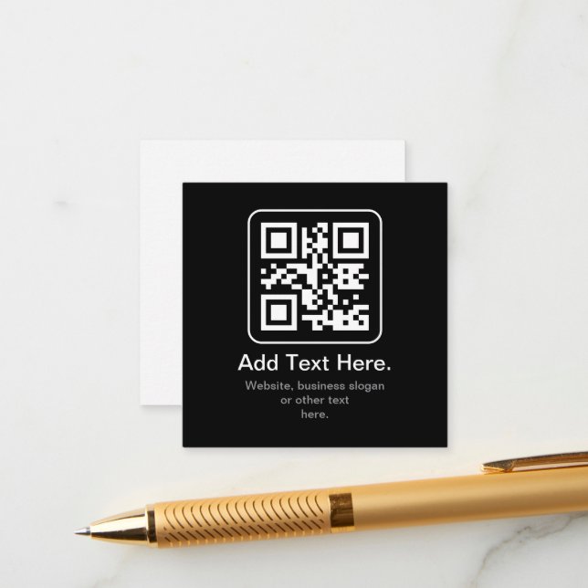 Modern Scannable QR Code | Black White & Grey Enclosure Card (Front/Back In Situ)
