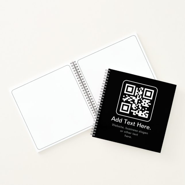 Modern Scannable QR Code | Black White & Grey Notebook (Inside)