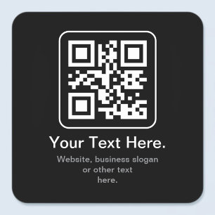Modern Scannable QR Code Black White & Grey Square Sticker