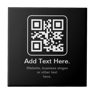 Modern Scannable QR Code Black White & Grey Tile