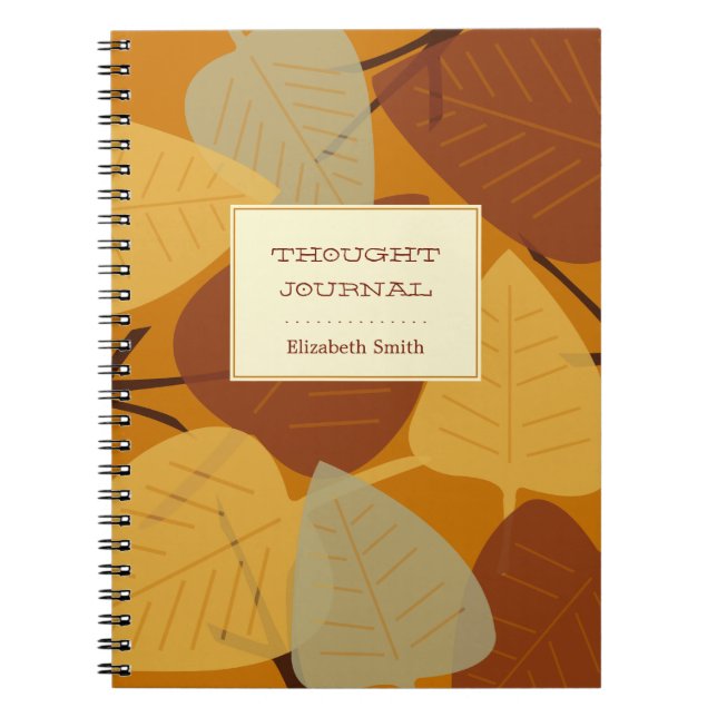 Modern scattered leaves autumn personal journal (Front)