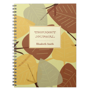Modern scattered leaves autumn personal journal