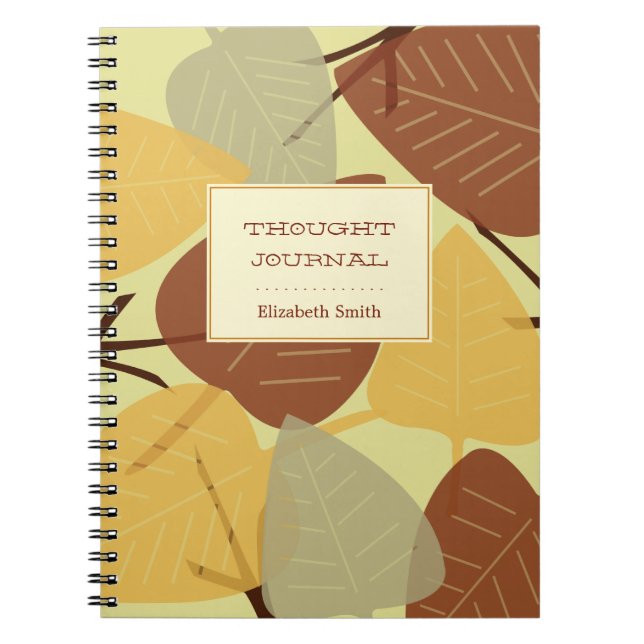Modern scattered leaves autumn personal journal (Front)