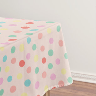 Modern scattered polka dots design tablecloth