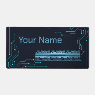 Modern Schematic Futuristic Computing Circuit Desk Mat
