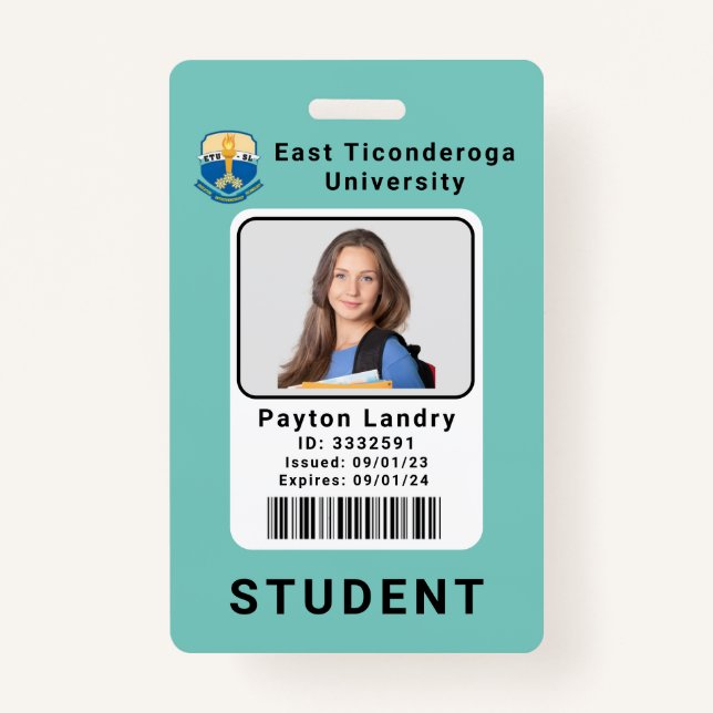 Modern School University Student ID Badge Template (Front)