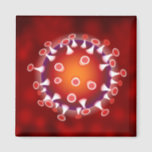 Modern Science Biology Custom Red  Magnet<br><div class="desc">Biology Microscopic Corona Virus with our red background. You can choose your own shape.</div>