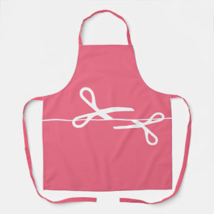 Modern Scissors Hair Stylist Coral Pink Apron