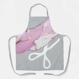 Modern Scissors Hair Stylist Gray Apron