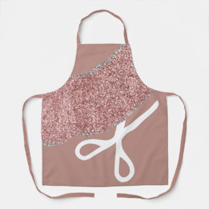 Modern Scissors Hair Stylist Pink Apron
