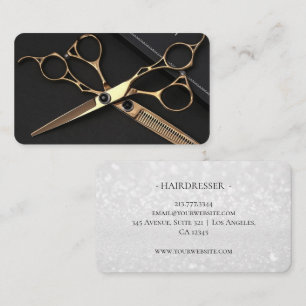 Modern Scissors Hair Stylist Polignac Business Card