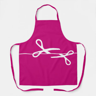 Modern Scissors Hair Stylist Raspberry Pink Apron