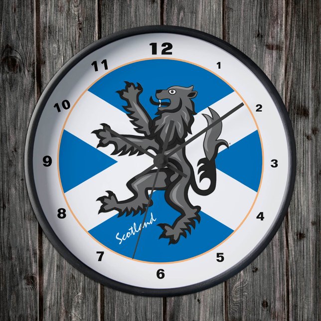 Modern Scottish Flag, Rampant, Scotland design Round Clock (Creator Uploaded)