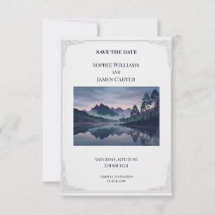 Modern Scottish Minimalist Loch Save The Date