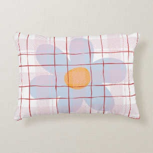 Modern scottish pattern Blue flower Trendy Decorative Cushion