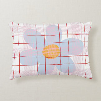 Modern scottish pattern Blue flower Trendy Decorative Cushion