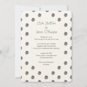Modern Scottish Thistle Wedding Invitation