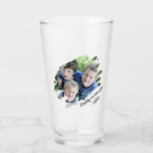 Modern Scratched Effect Photo | Personalised Beer Glass (Front)