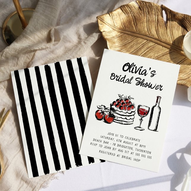 Modern Scribble Italian Bridal Shower Invitation (Creator Uploaded)