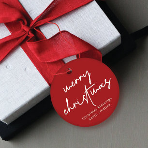 Modern Scrip Typography Christmas Gift Tag