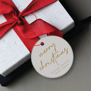 Modern Scrip Typography Christmas Gift Tag