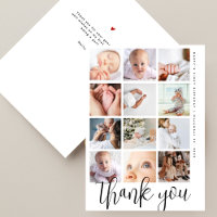 Modern Script 12 Photo Collage First Birthday