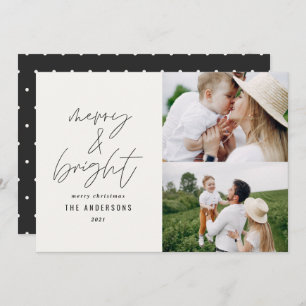 Modern script 1 photo black white Christmas