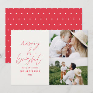 Modern script 1 photo red Christmas minimal