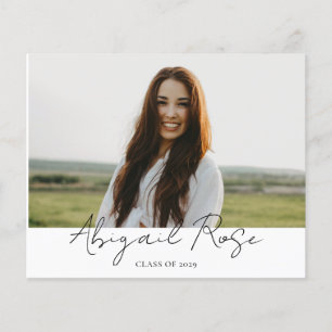 Modern Script 2023 3 Photo Grad Photo Card Budget 